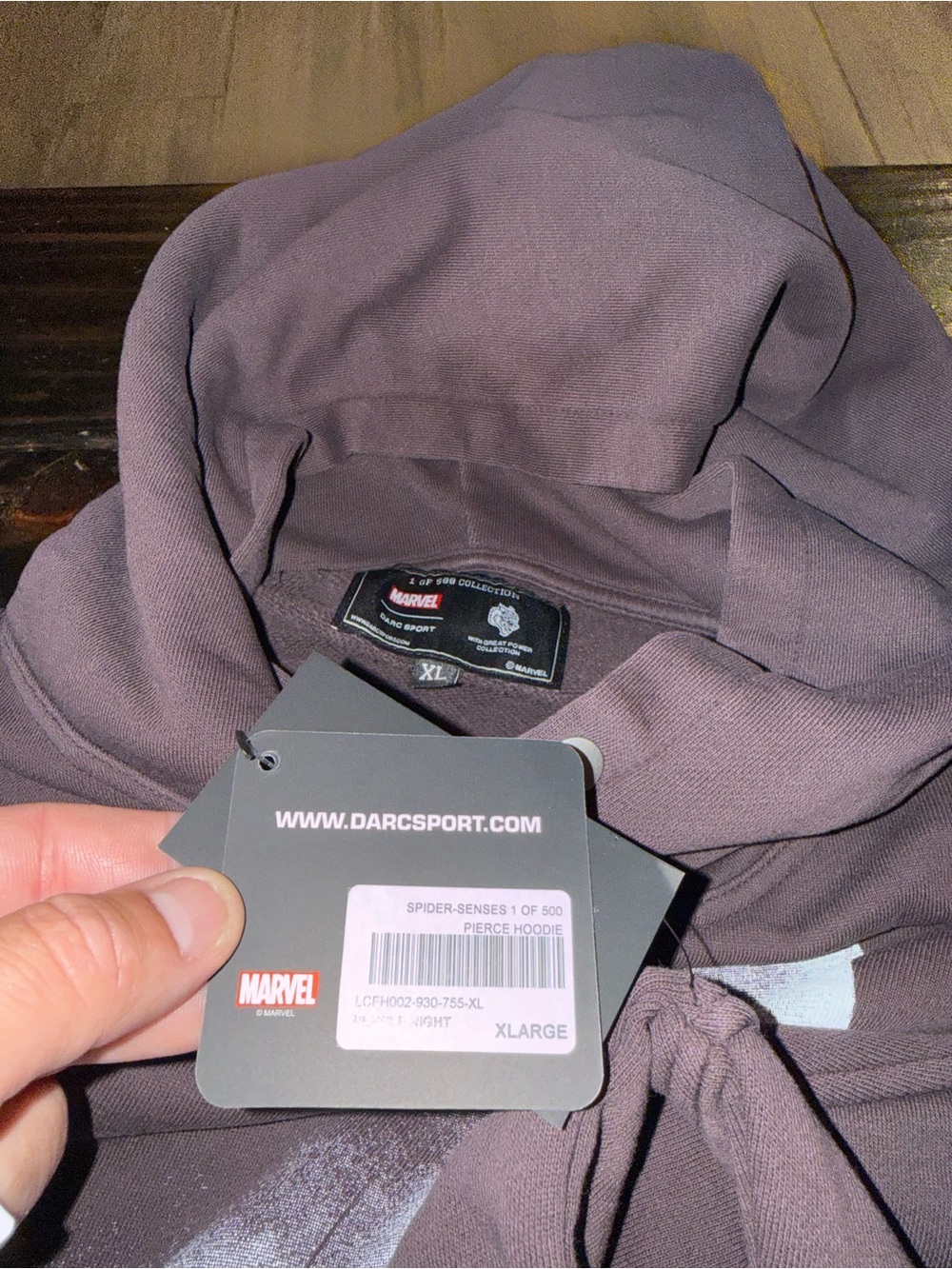 Darc Sport x Marvel Spider-Man 1/500 purple night hoodie - Picture 3 of 3
